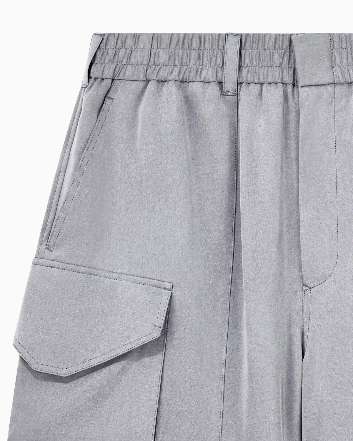 Bermuda oversized shorts in washed lyocell poplin