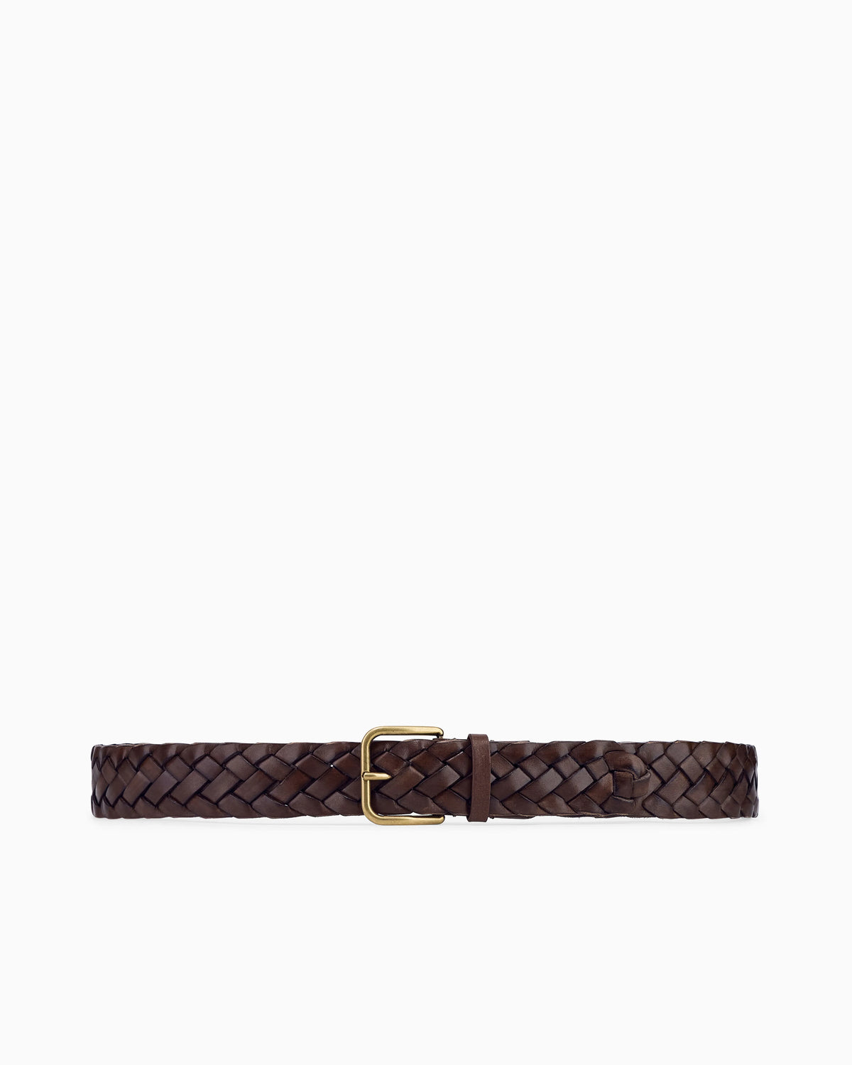 Tongue belt in woven leather