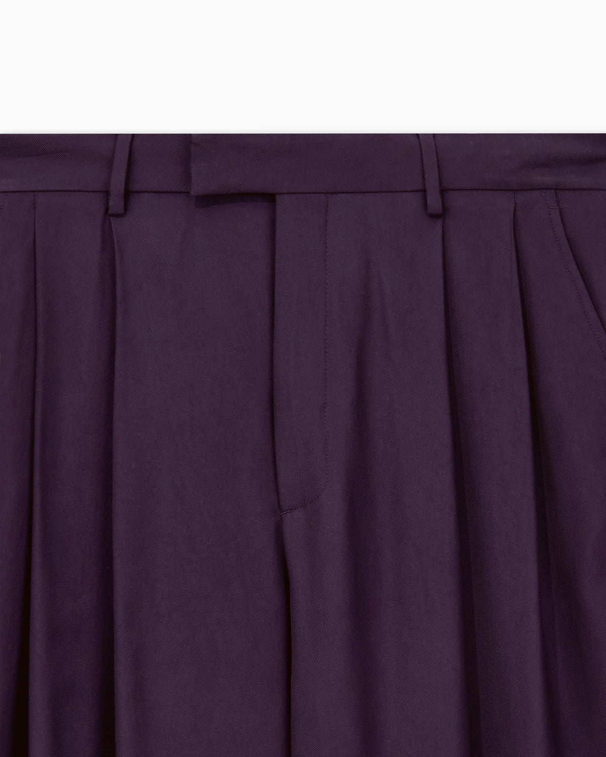 Trousers oversized fit in solid pure viscose twill