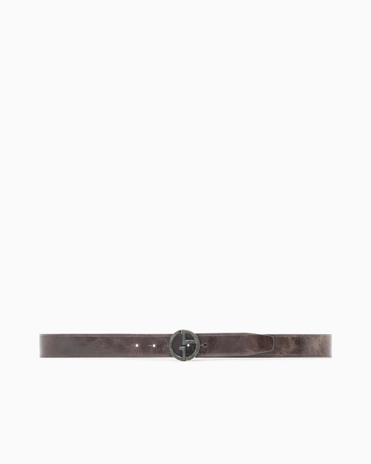 Plate belt in leather