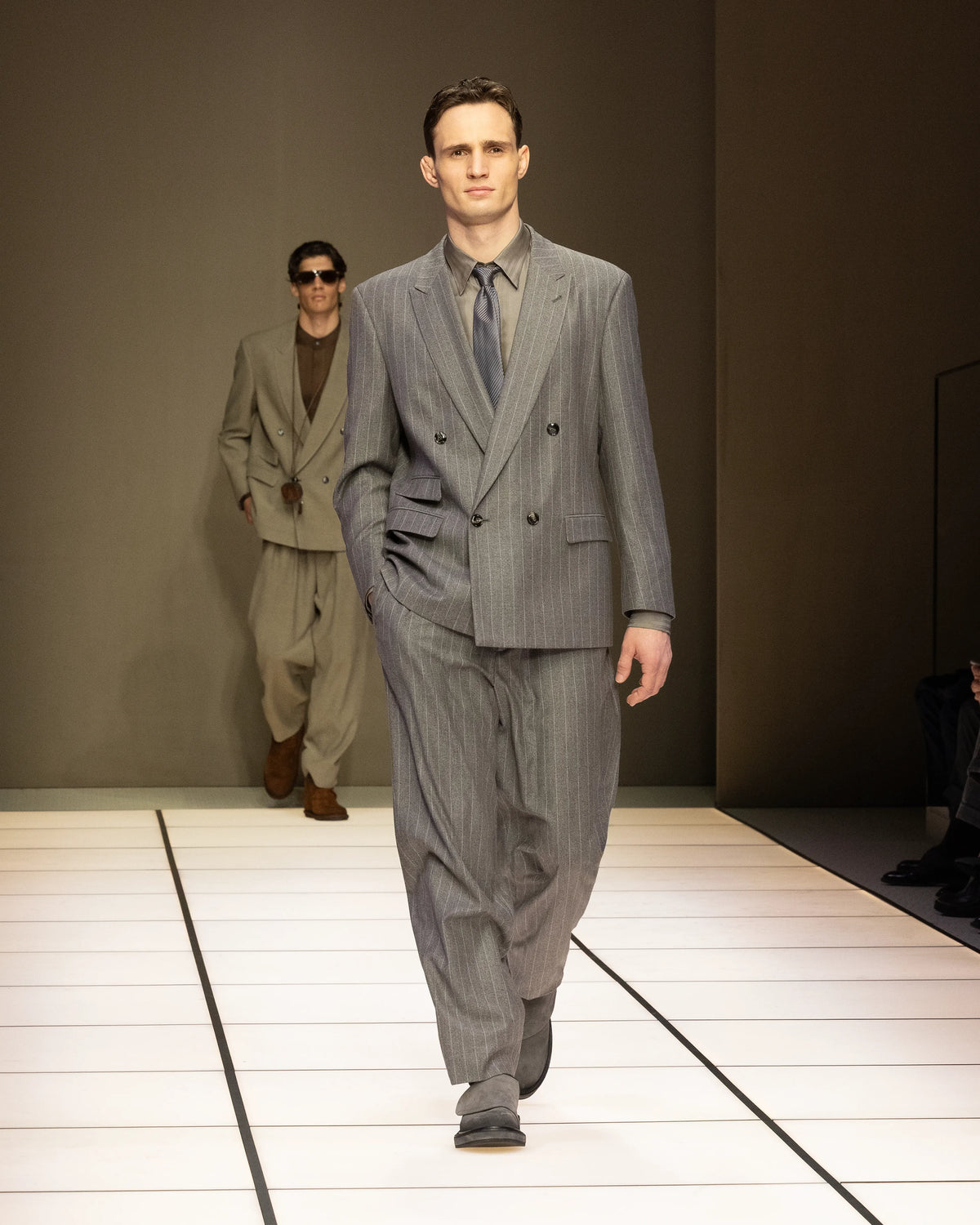 Oversized suit Heritage in jacquard pinstripe virgin wool