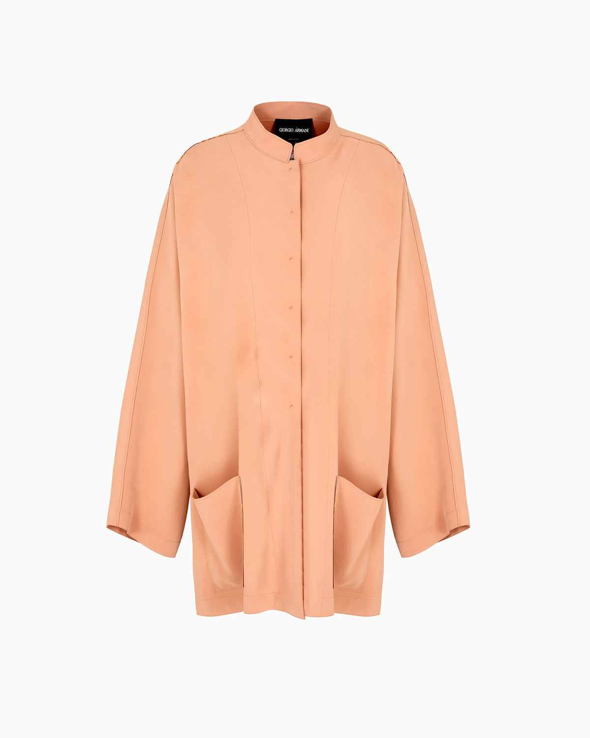 Long jacket in technical cady