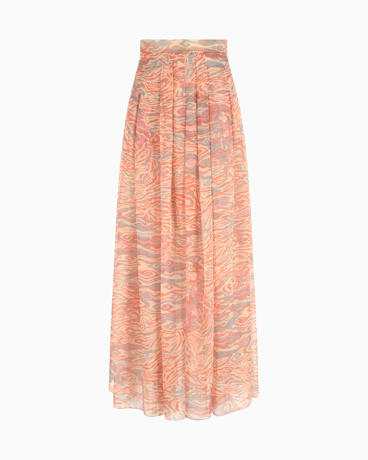 Long skirt in printed silk