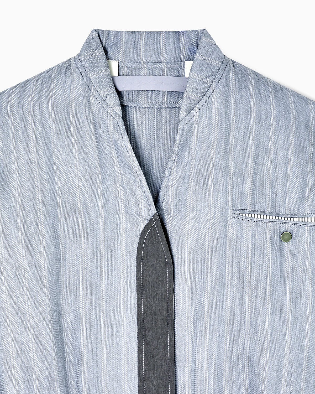 Pinstriped, silk and linen blouson