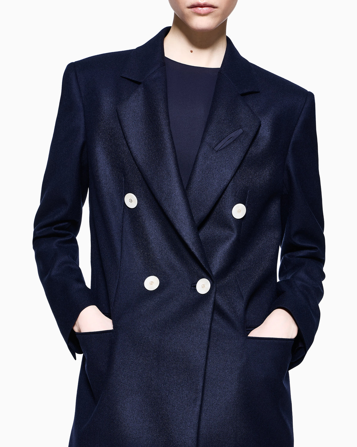 Double-breasted jacket Icon in cashmere flannel