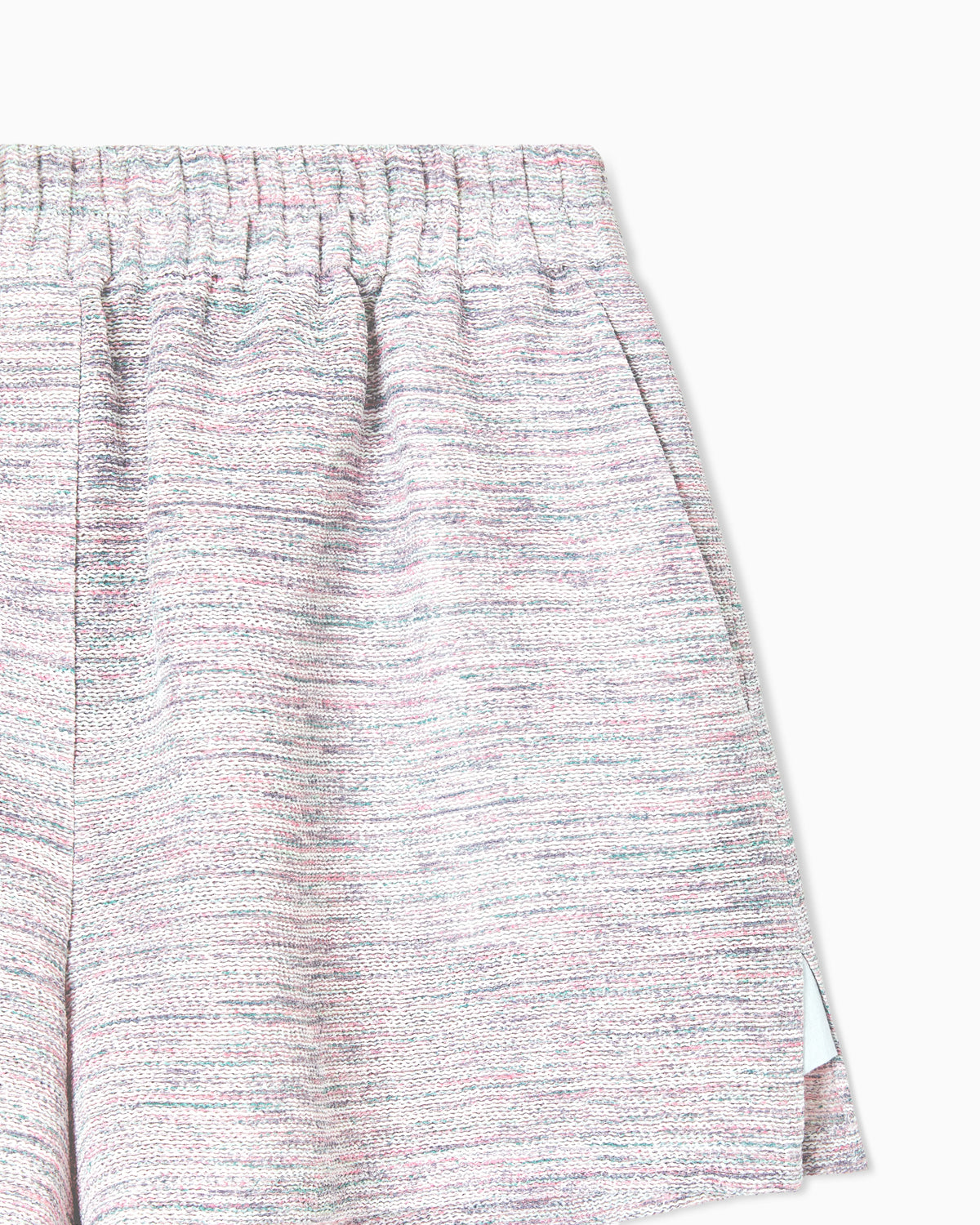 Shorts in a viscose and linen mouliné knit