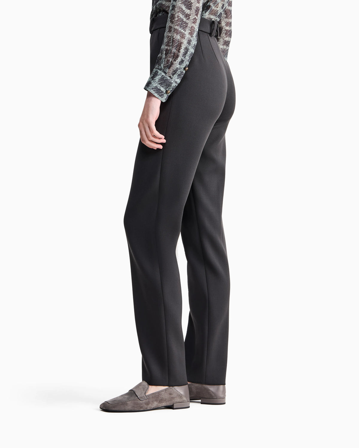Straight trousers in double stretch virgin wool