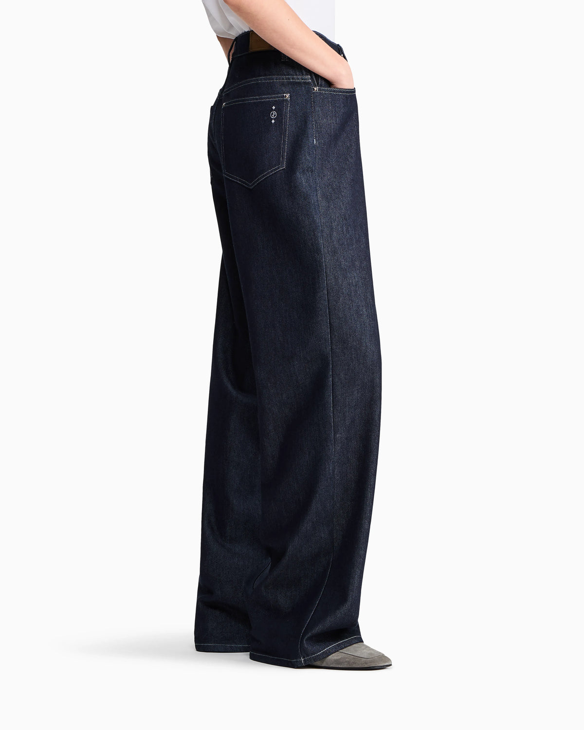 Trouser regular fit 5 pocket cotton and virgin wool denim