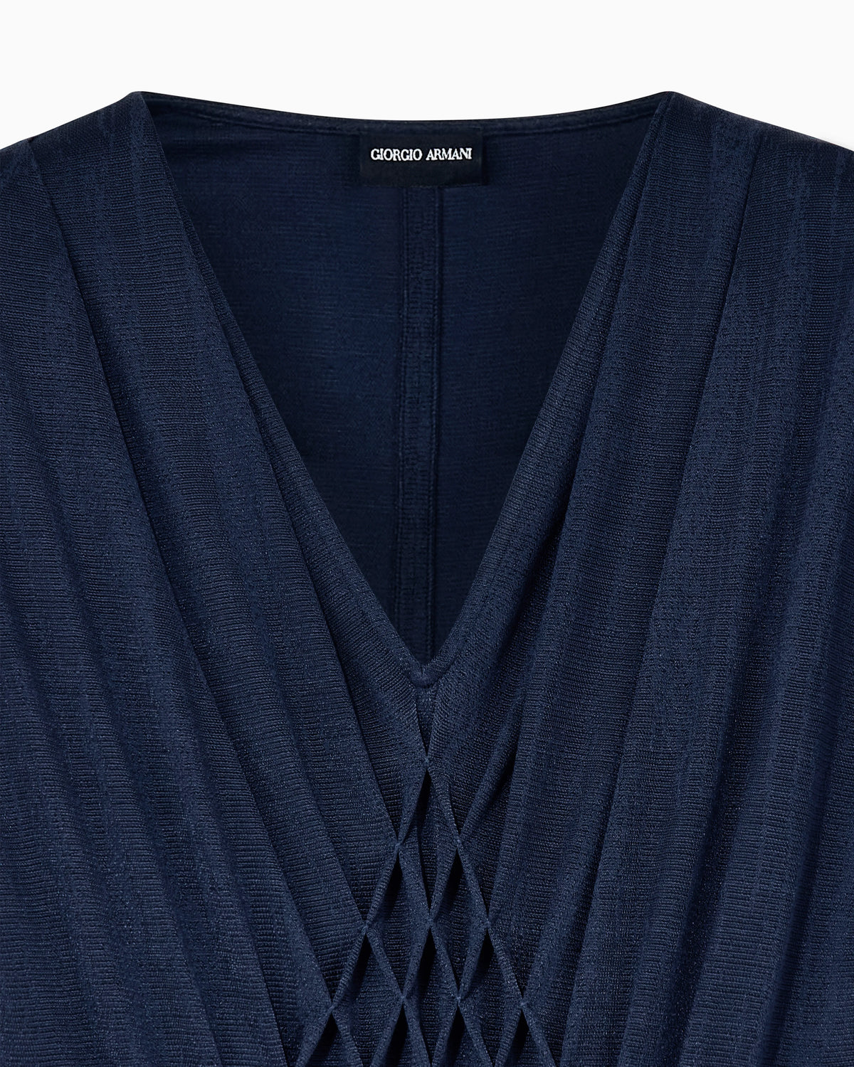 Long dress in viscose jersey with smocked honeycomb detail