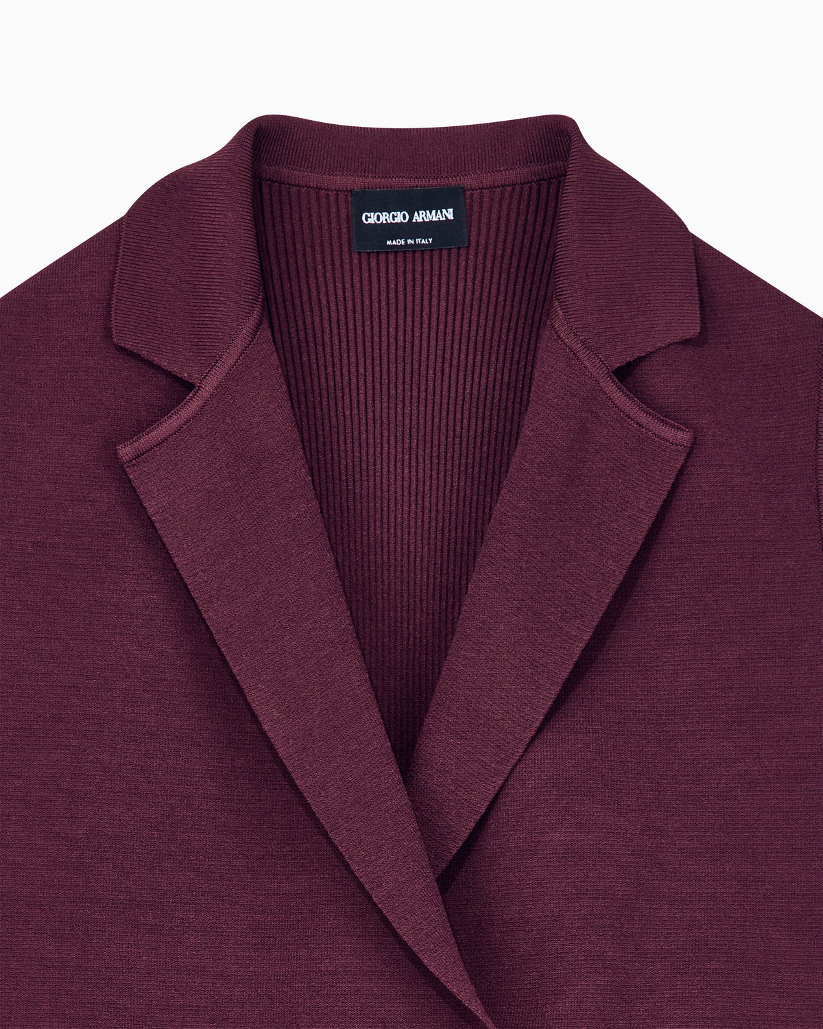 Viscose knit vest with ribbed texture and lapel