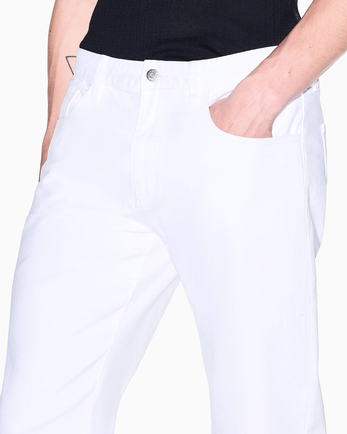 Comfort slim straight-leg jeans in stretch denim Essential