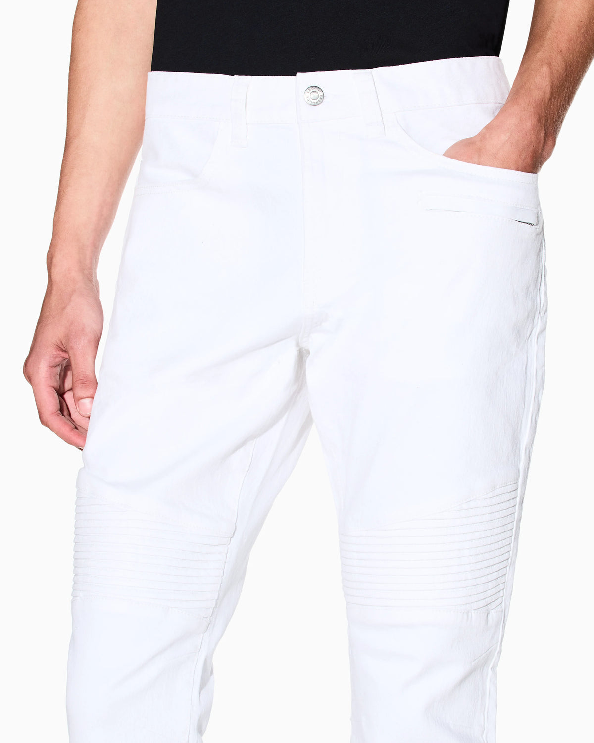 Slim Fit Biker Jeans with a Distressed Effect