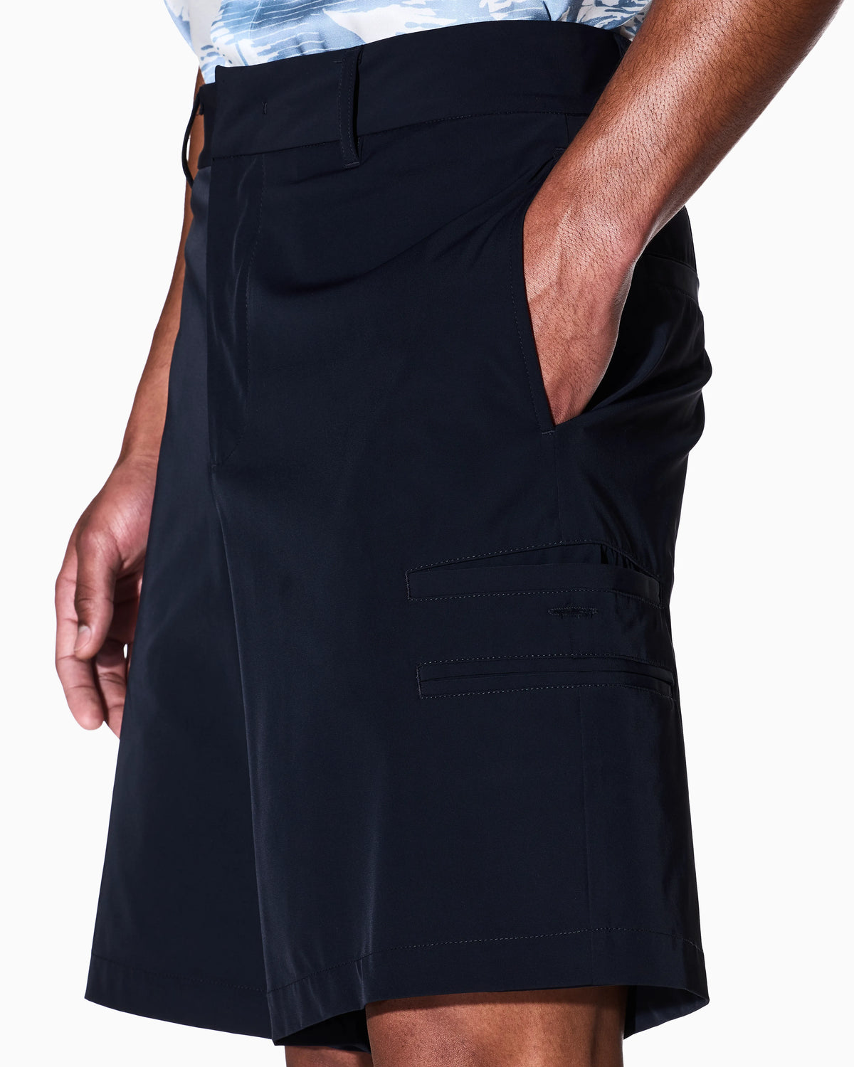 Stretch nylon Bermuda shorts