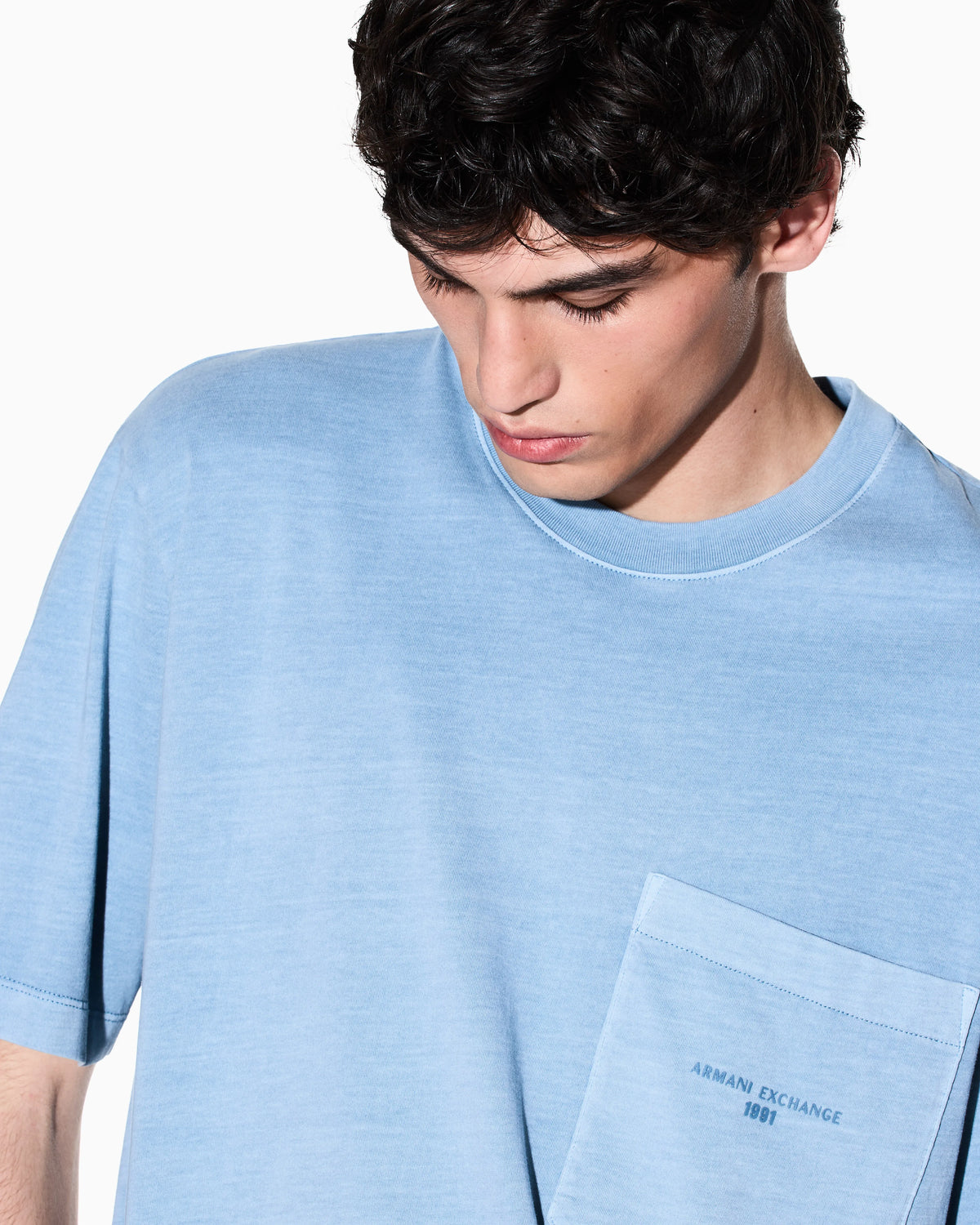 Used-effect cotton T-shirt