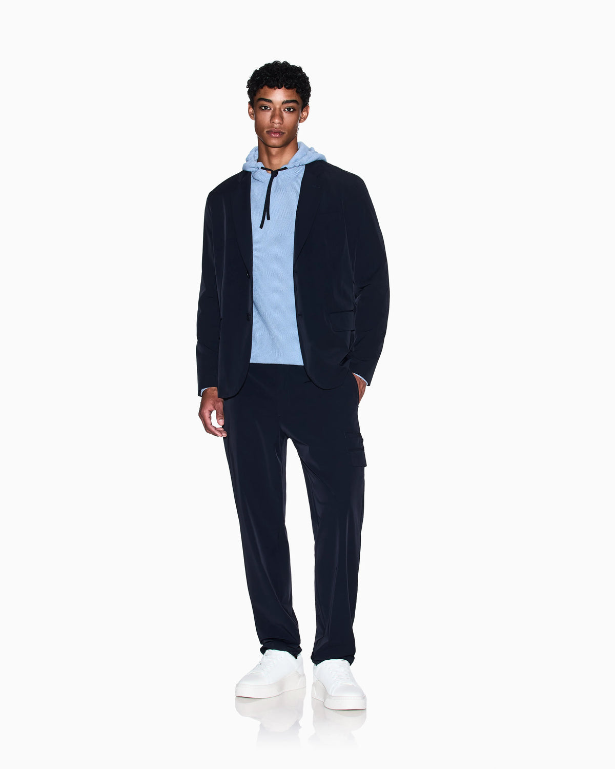 Stretch nylon cargo trousers