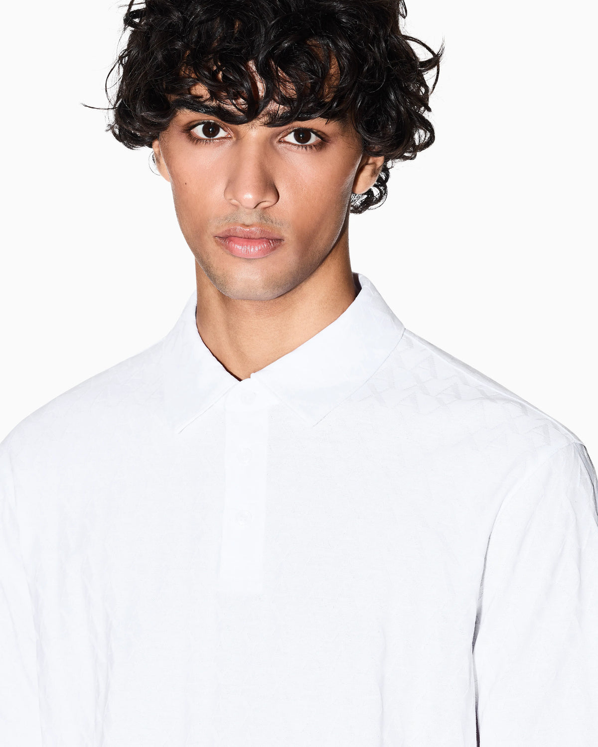 Textured polo shirt in mercerized cotton jersey Essential