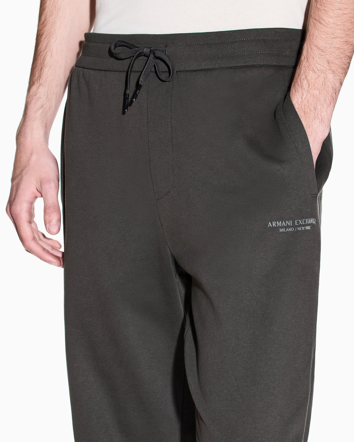 regular fit trousers in cotton French terry