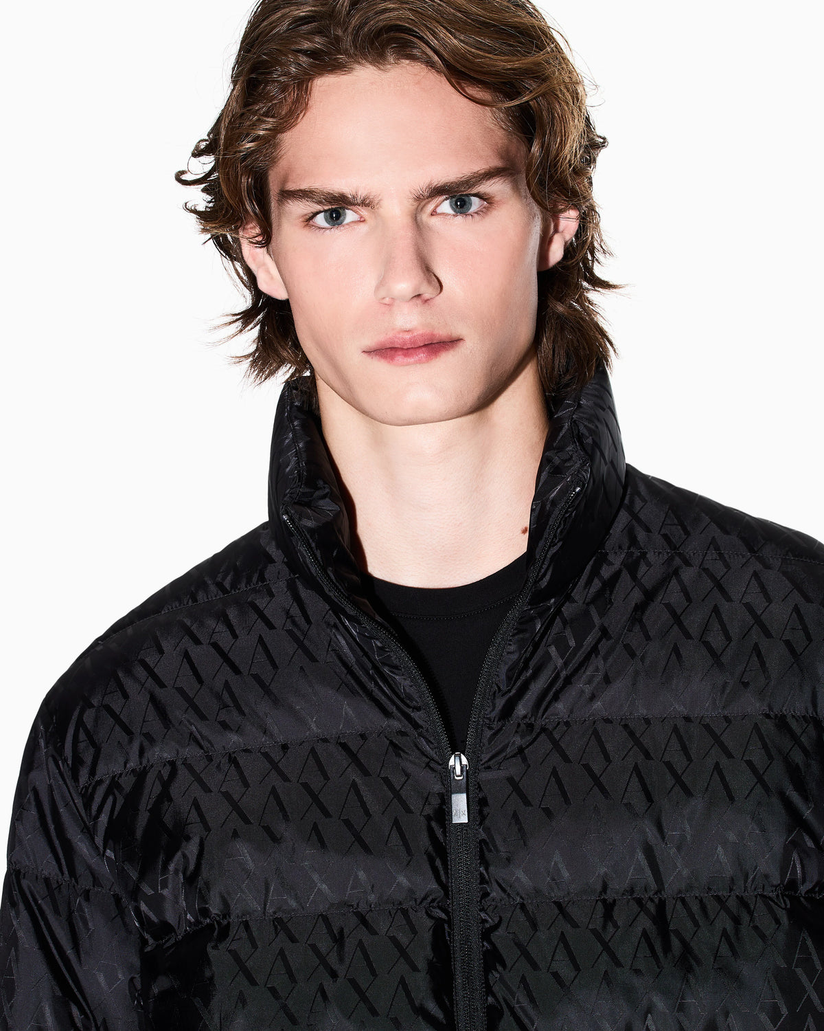 Quilted and warm jacket in a nylon jacquard Essential