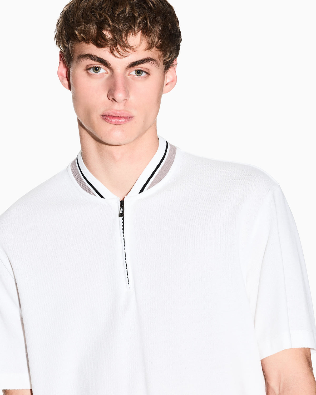 Regular fit cotton pique polo shirt