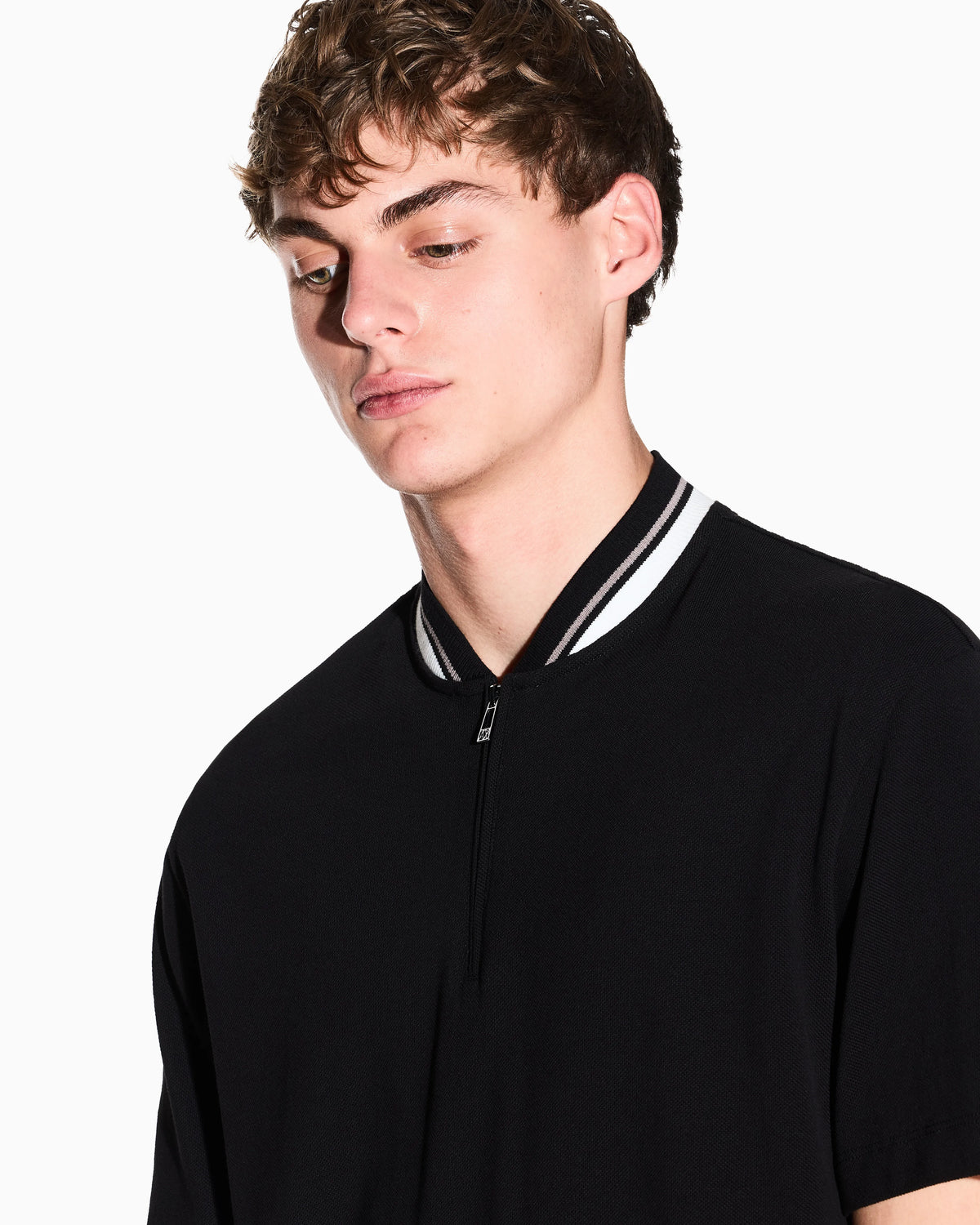 Regular fit cotton pique polo shirt