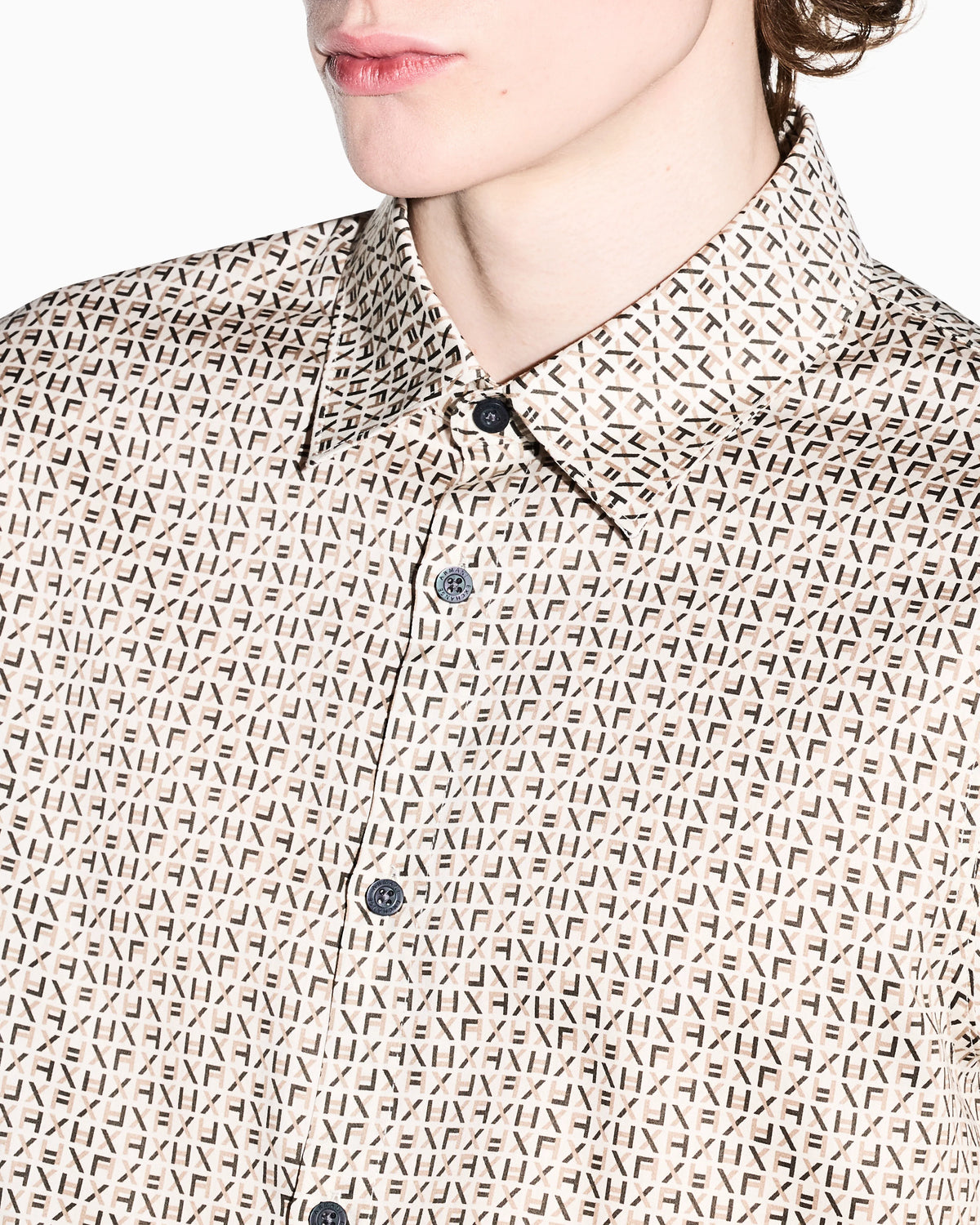 Regular fit shirt with lettering logo