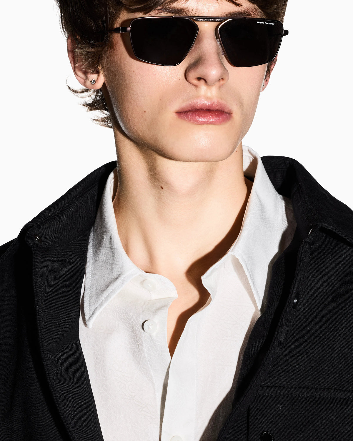 Casual Shirt in Textured Cotton Jacquard