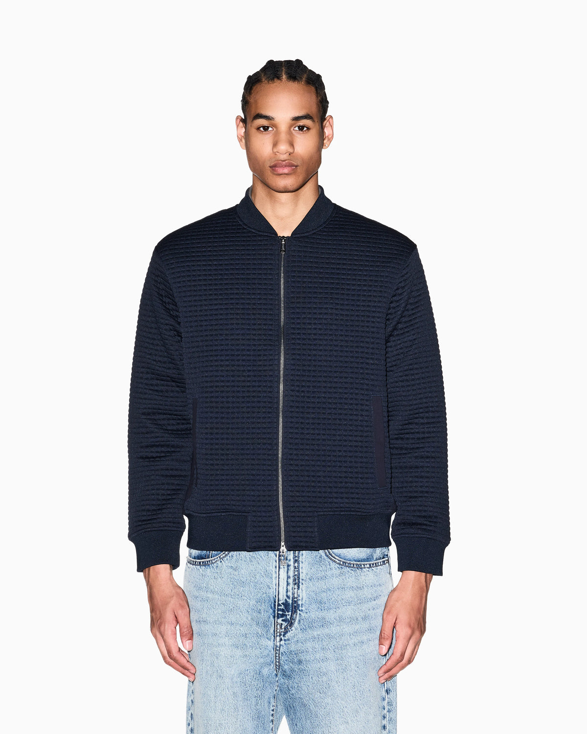Blouson in mixed fabric