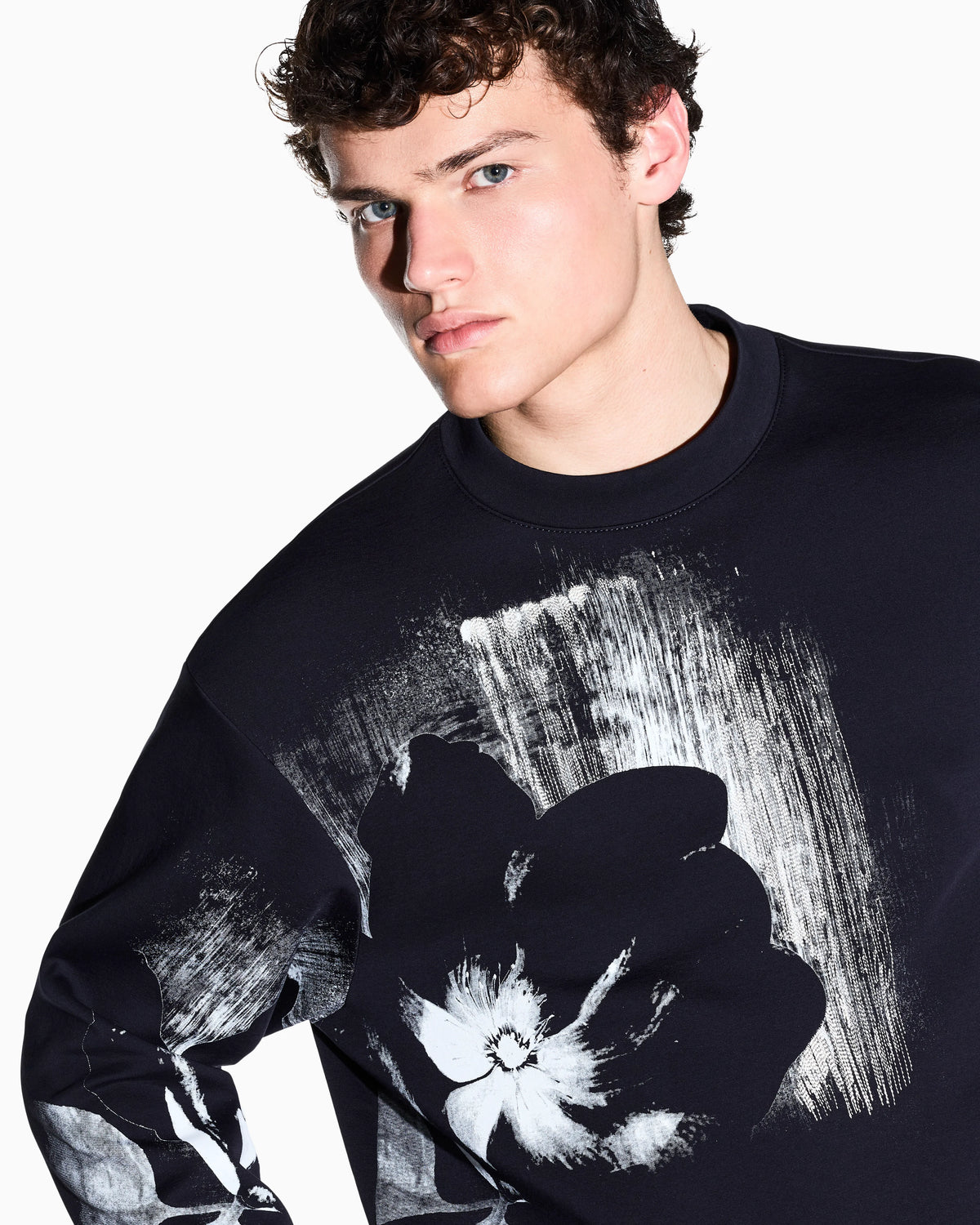 sweatshirt in bonded stretch cotton