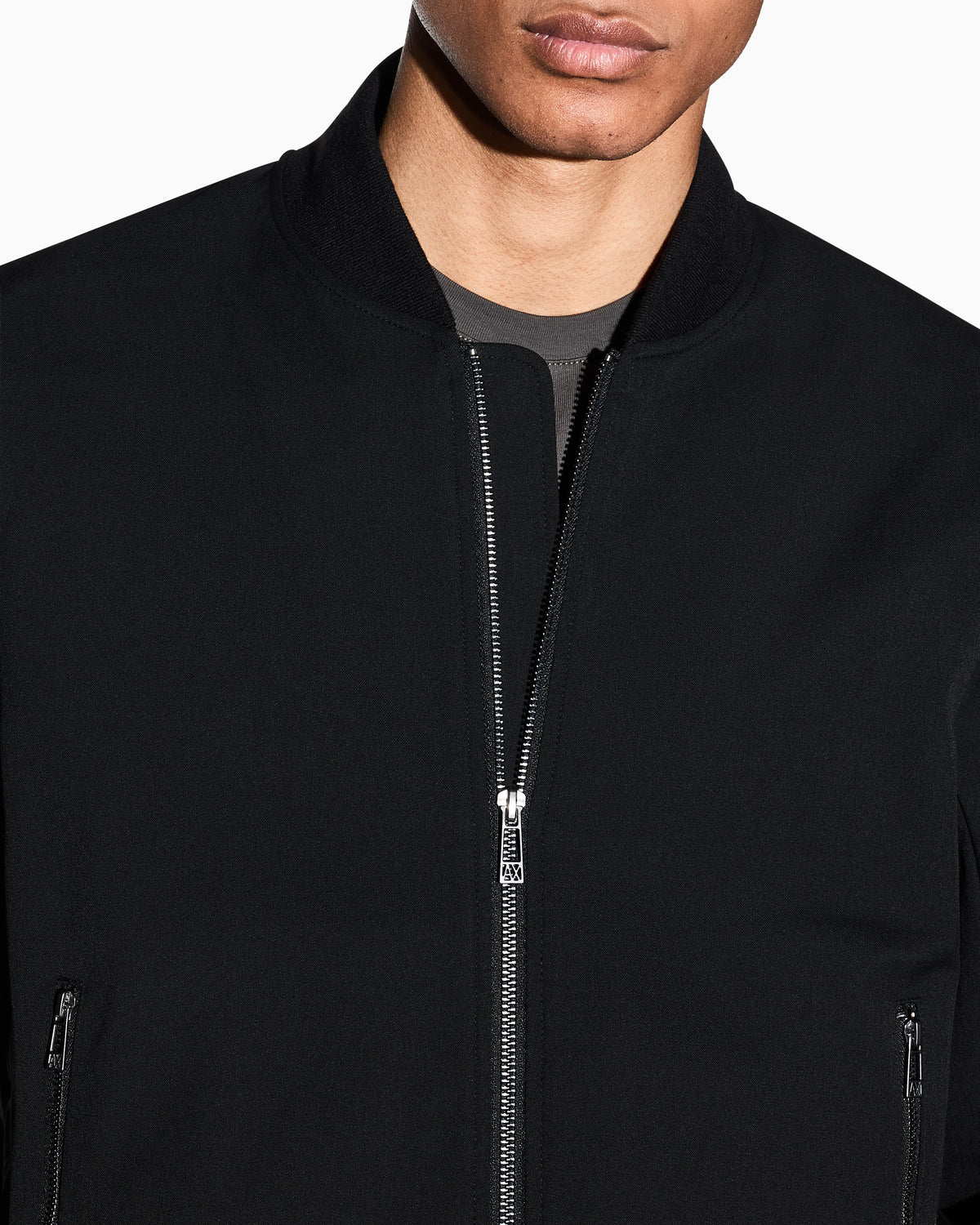 Minimal bomber jacket with zip
