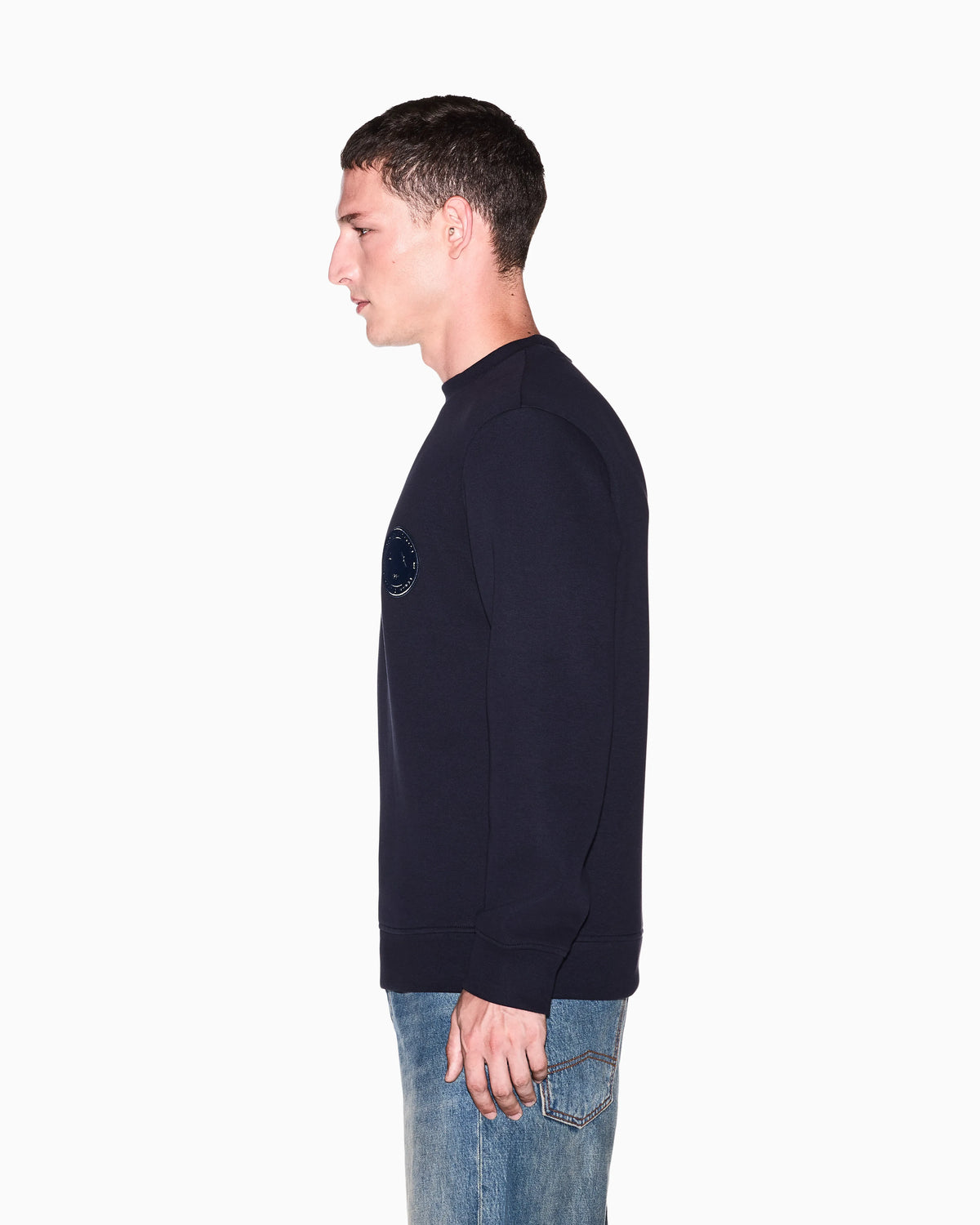 sweatshirt in bonded stretch cotton piquet