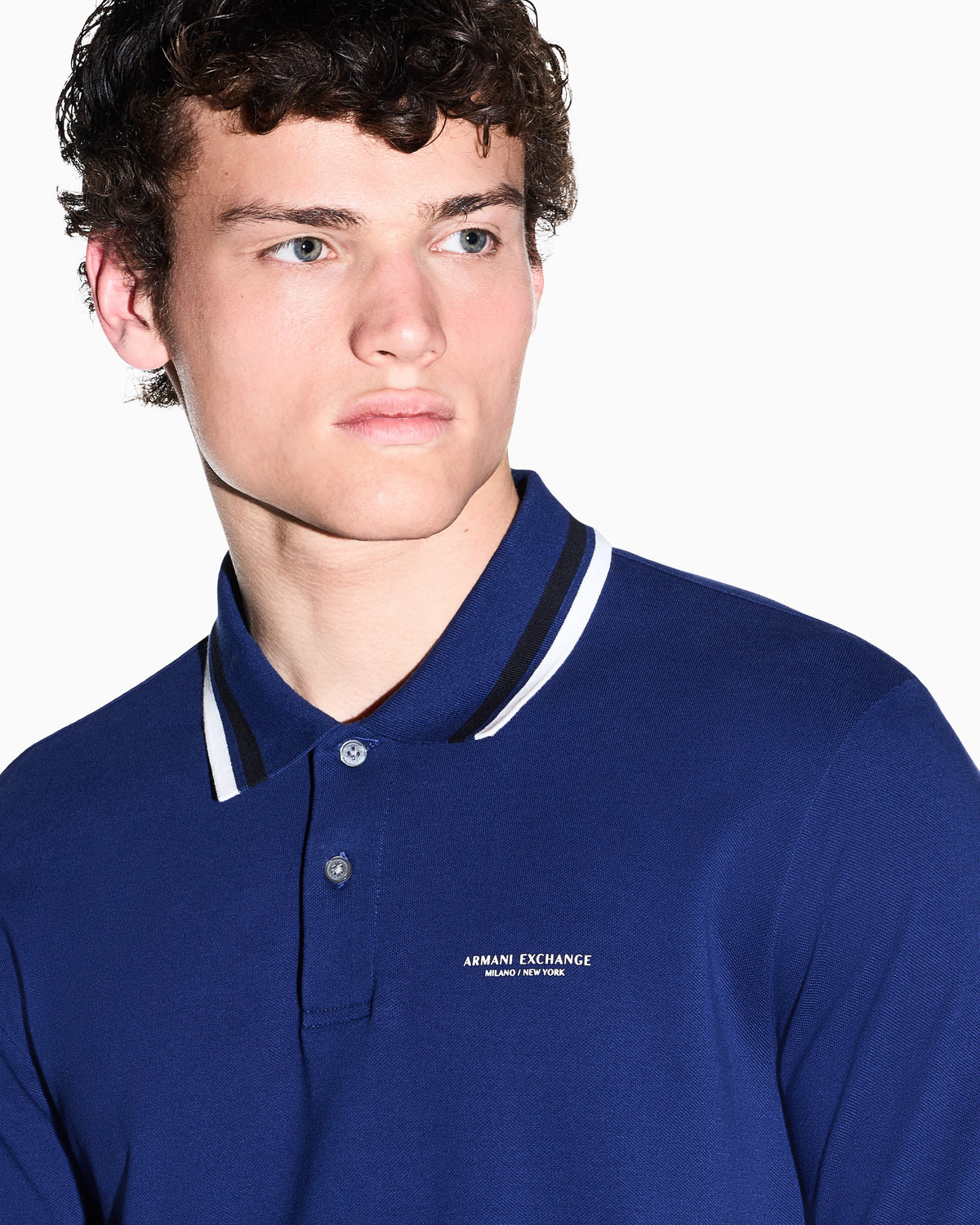 regular fit polo shirt in cotton piquet with rib details