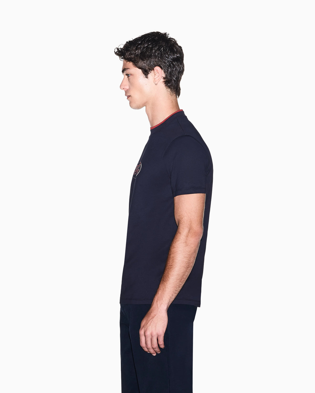 Regular fit crew neck t-shirt in cotton jersey with a logo