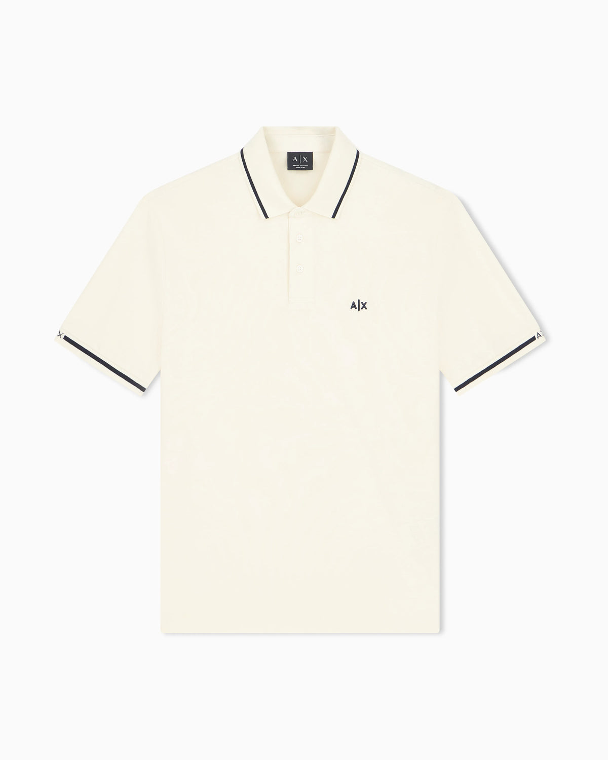 regular fit polo shirt in cotton piquet with ribbed details