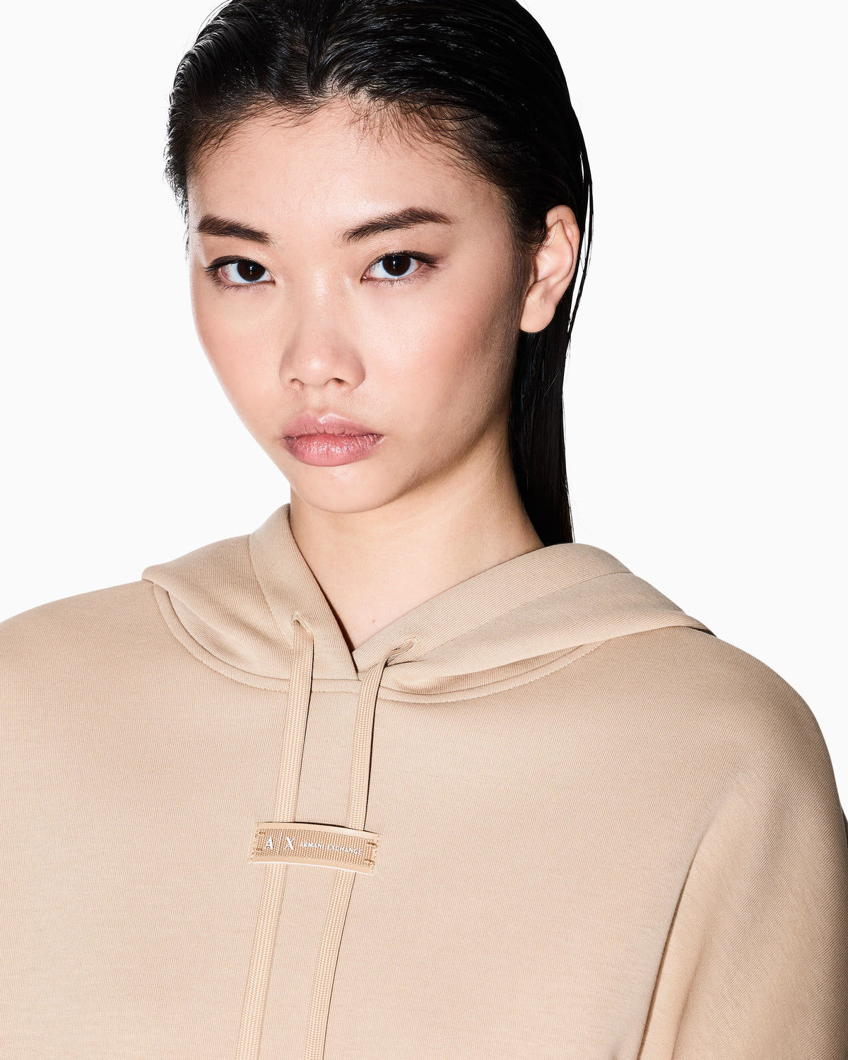 Hoodie in soft fleece fabric