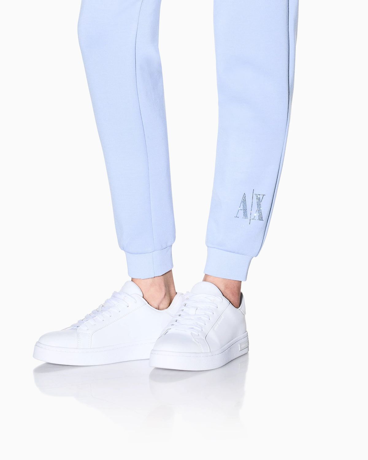Joggers in viscose stretch scuba with ribbed cuffs Icon