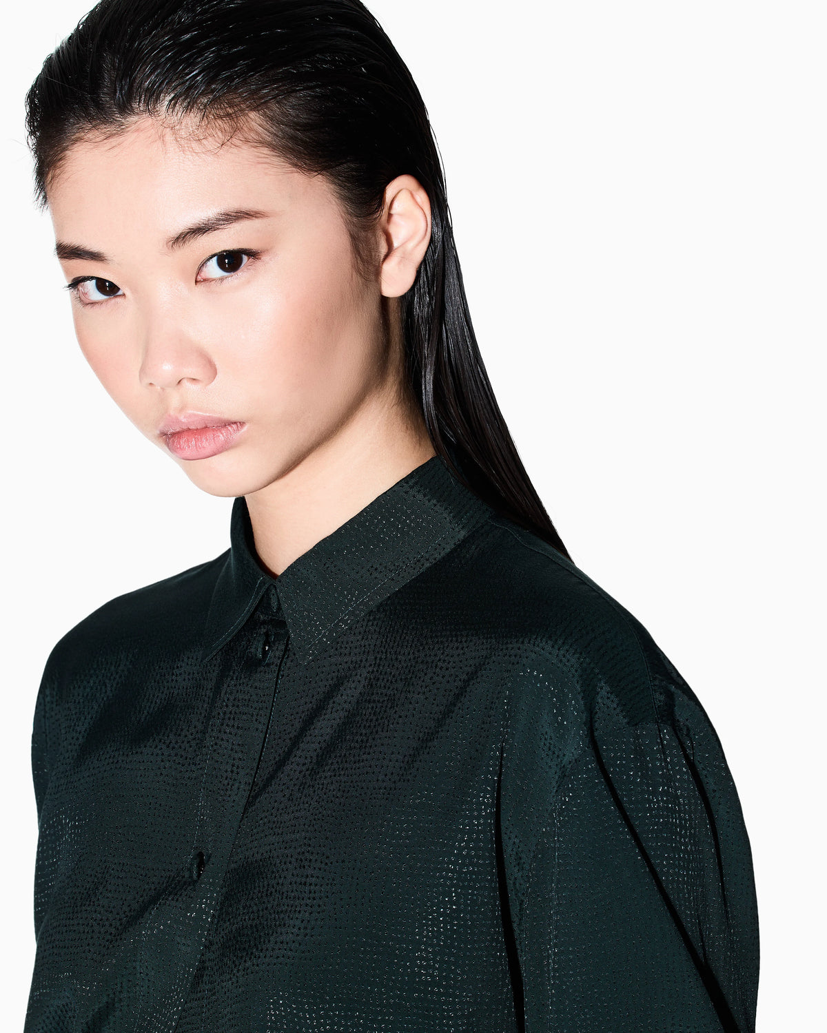 Shirt in voile with light accents