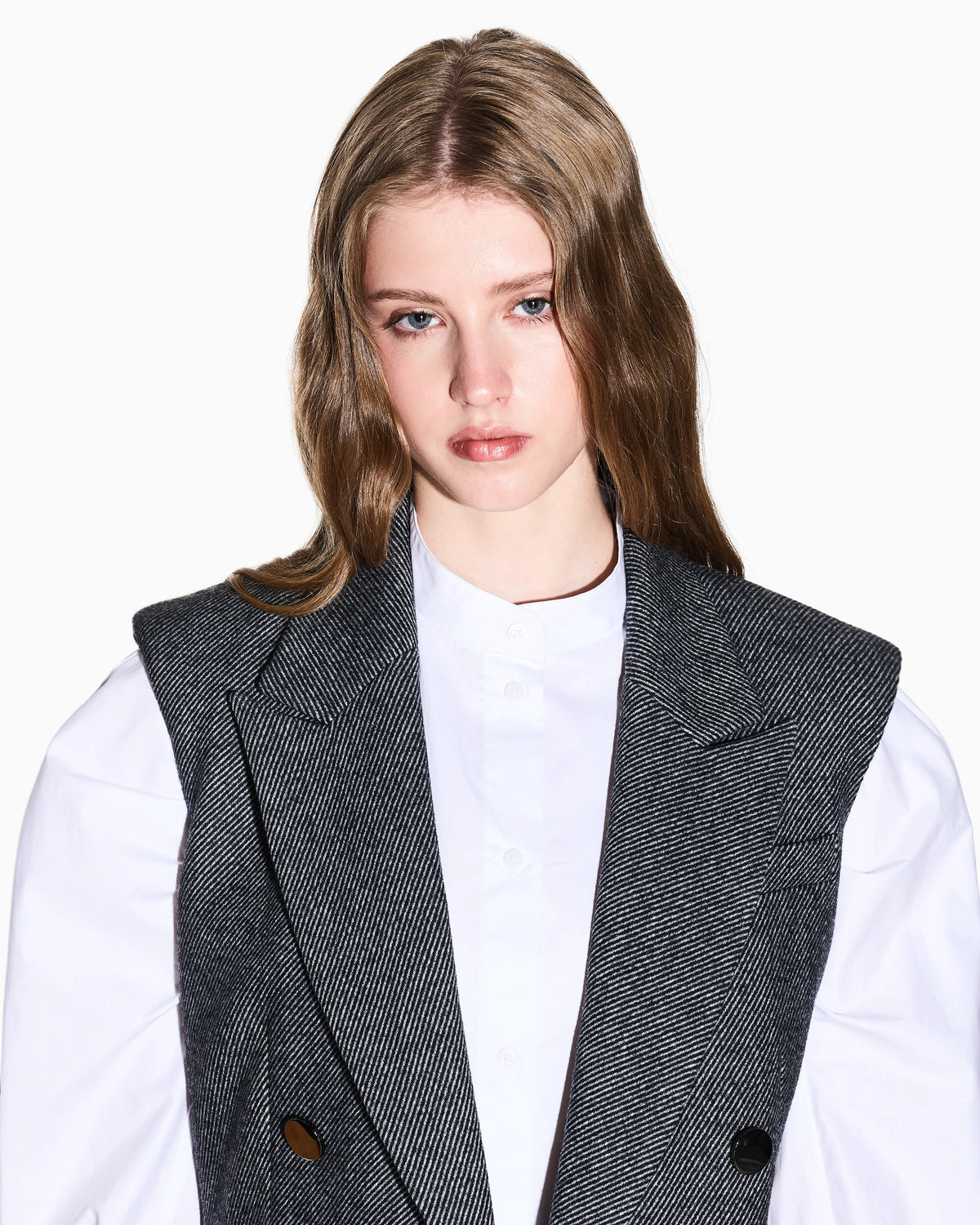 Cropped cotton shirt
