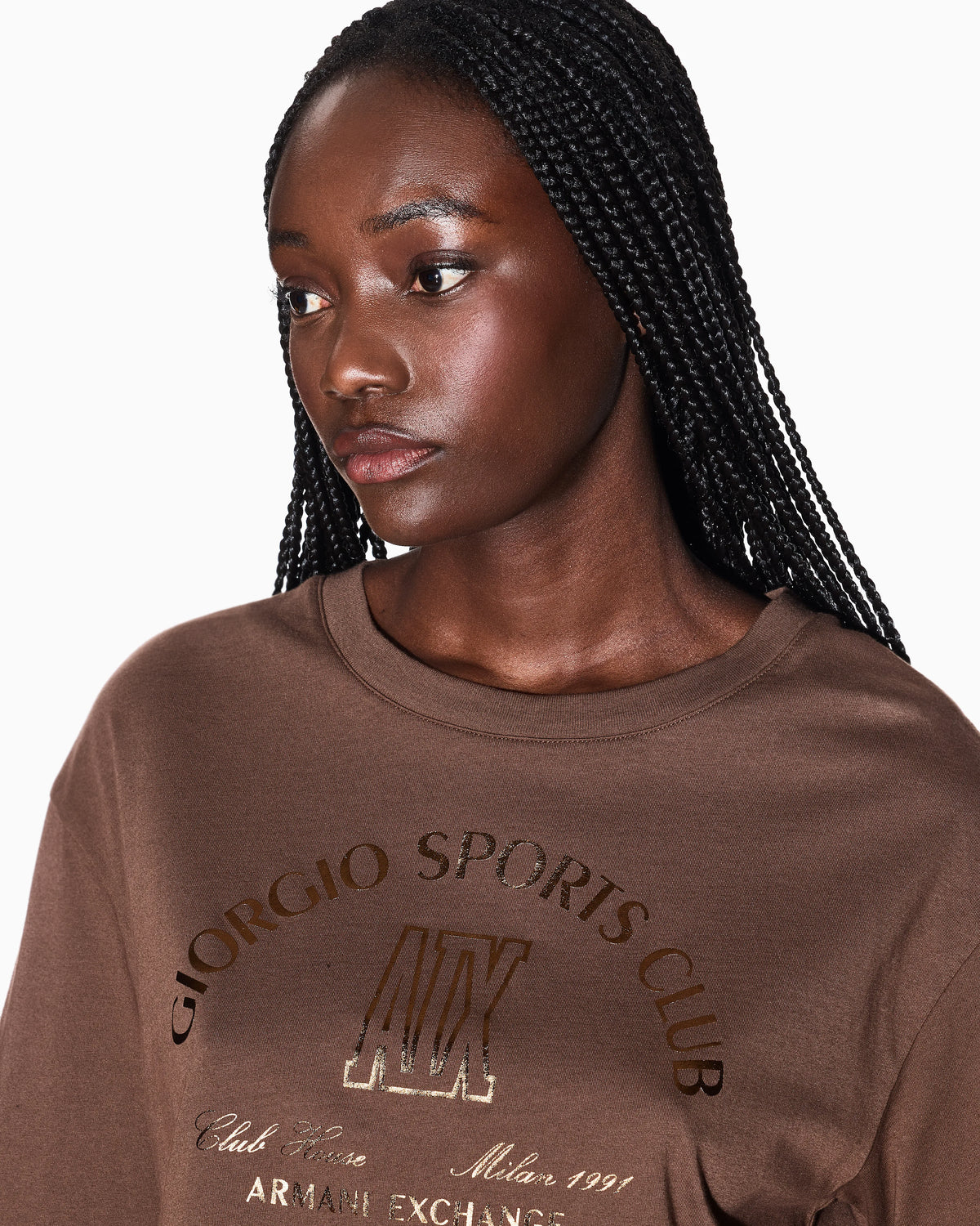 Cropped T-shirt in cotton jersey