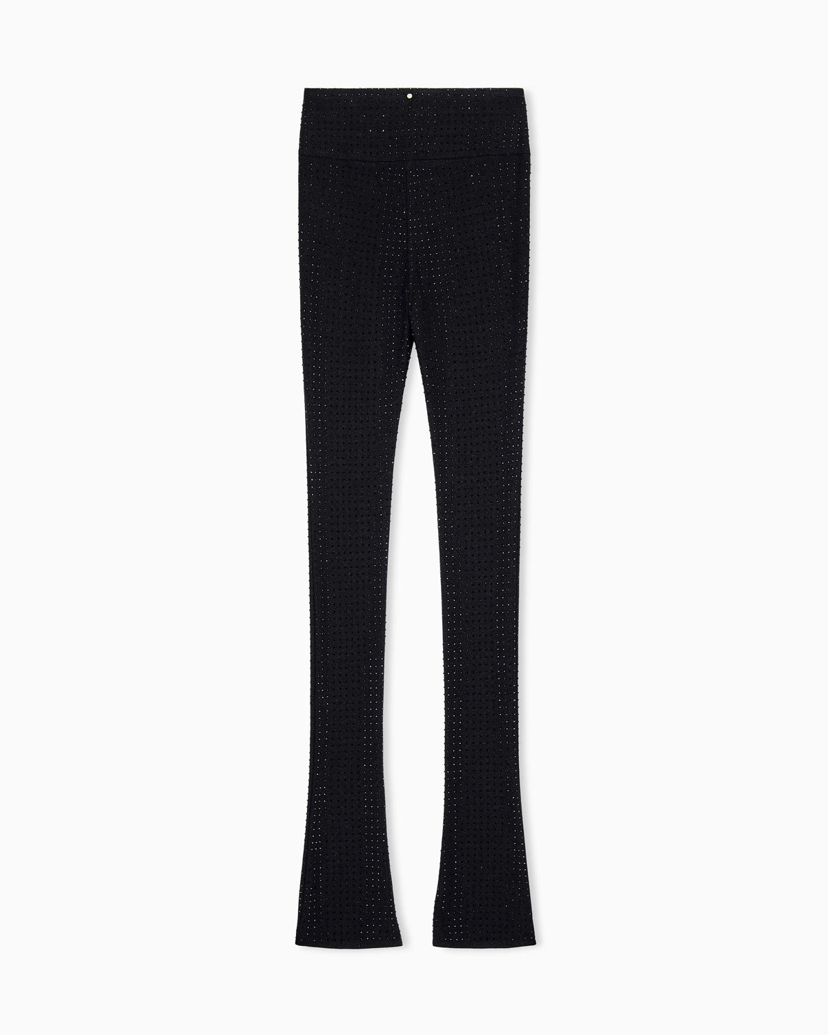 High-waisted leggings in stretch nylon jersey with strass