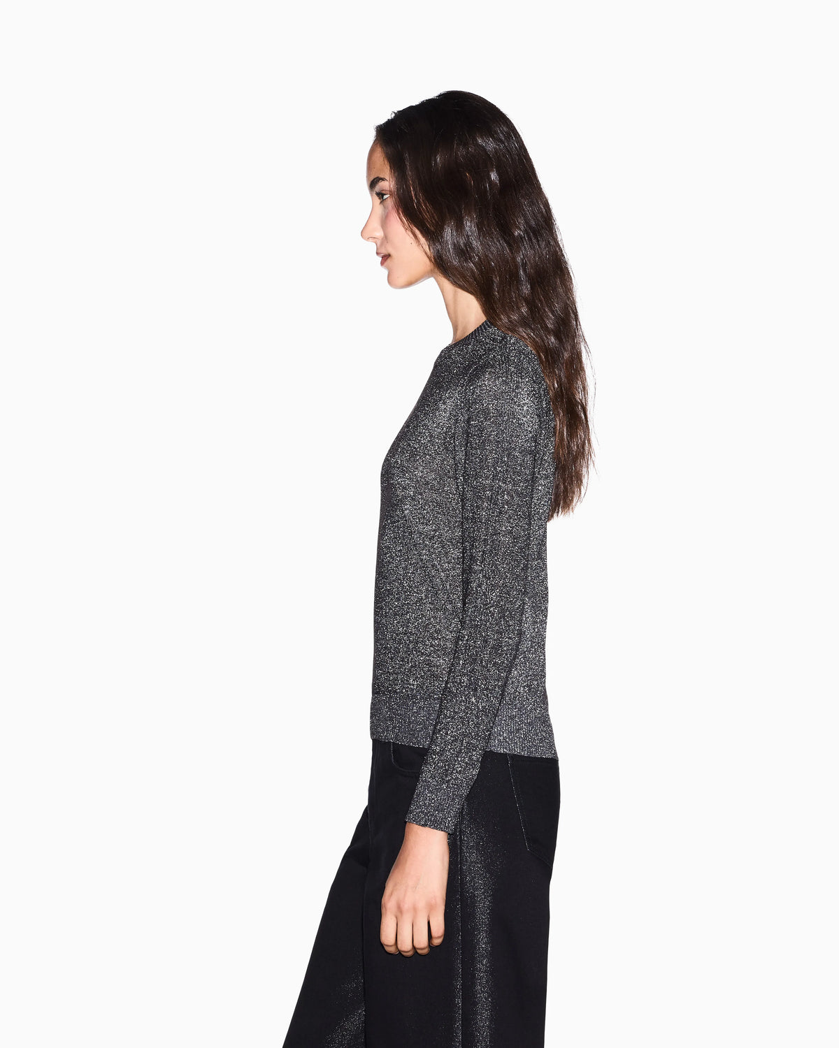 regular fit pullover metallic knitted viscose