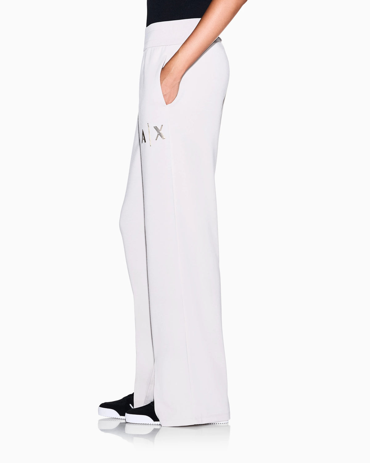 regular fit trousers in stretch viscose scuba
