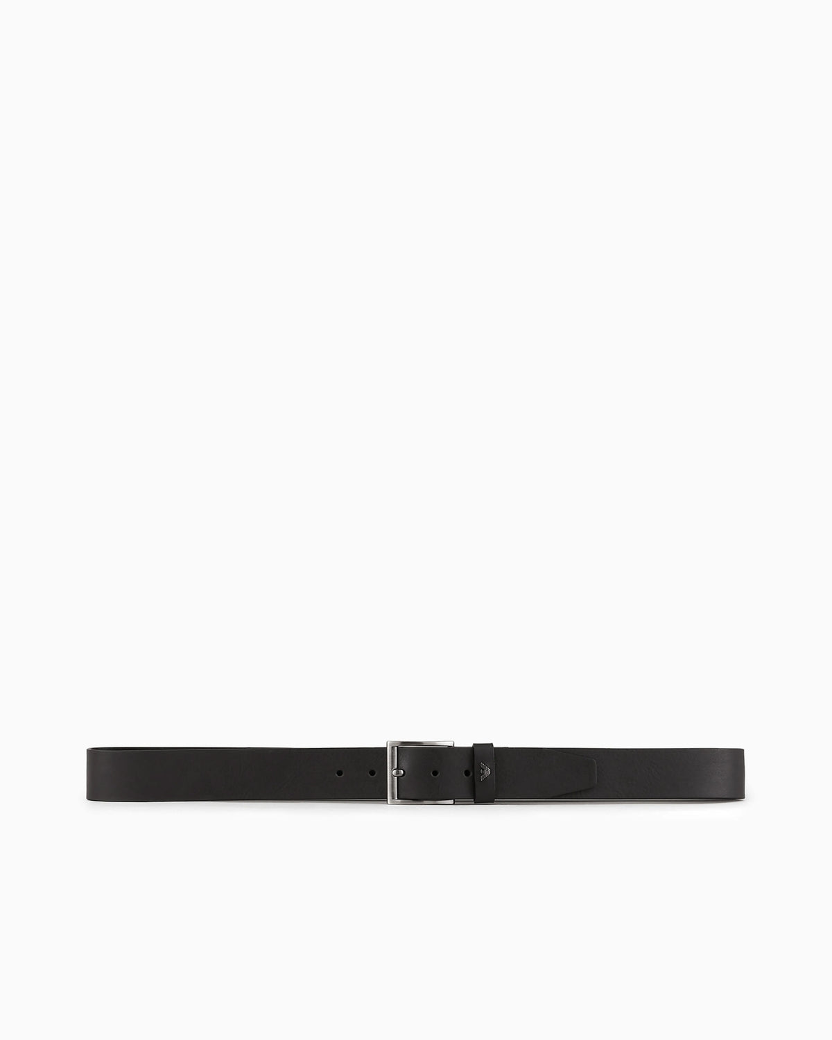 Tumbled-leather belt with oversized logo lettering