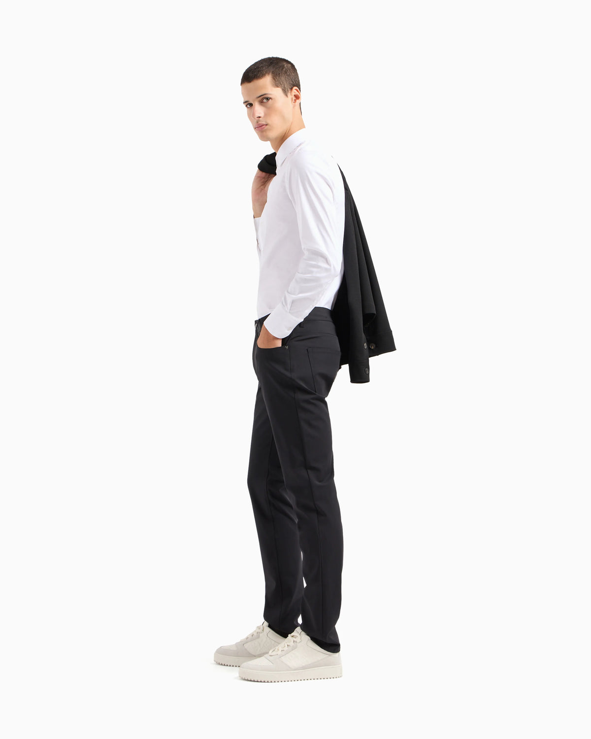 Stretch cotton poplin shirt