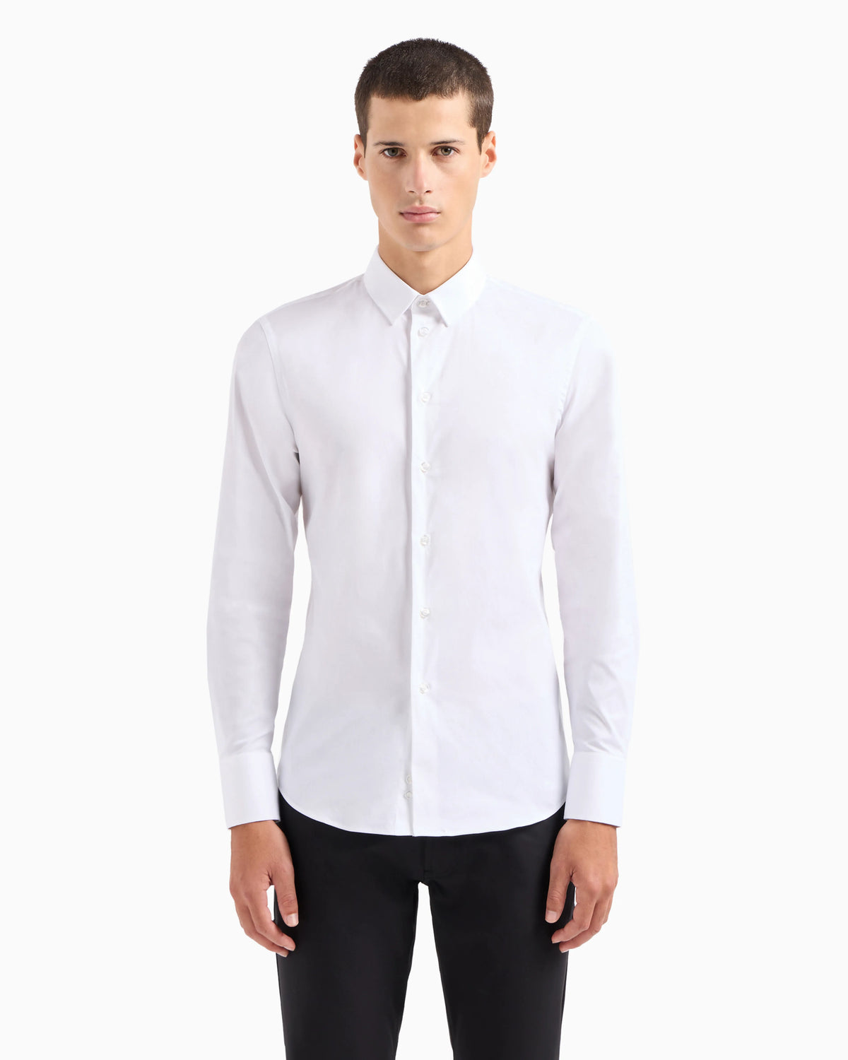 Stretch cotton poplin shirt