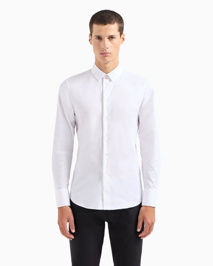 Stretch cotton poplin shirt