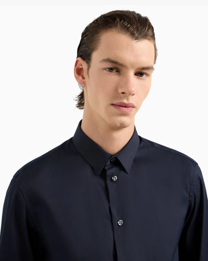 Stretch cotton poplin shirt