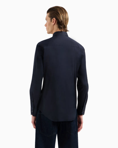 Stretch cotton poplin shirt