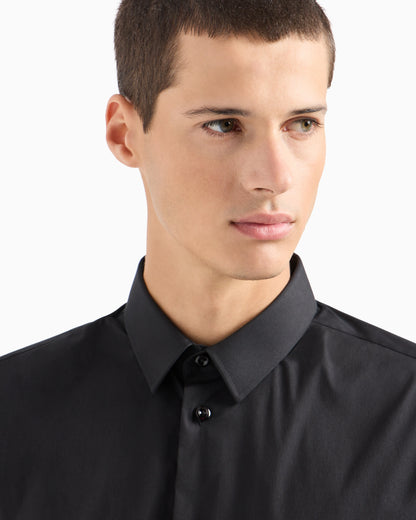 Stretch cotton poplin shirt