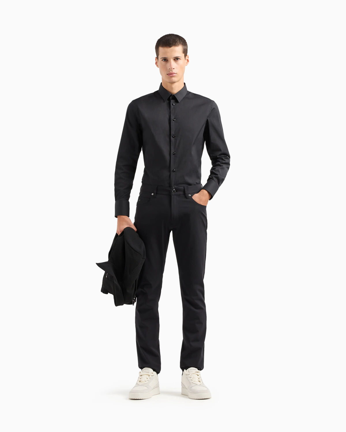 Stretch cotton poplin shirt