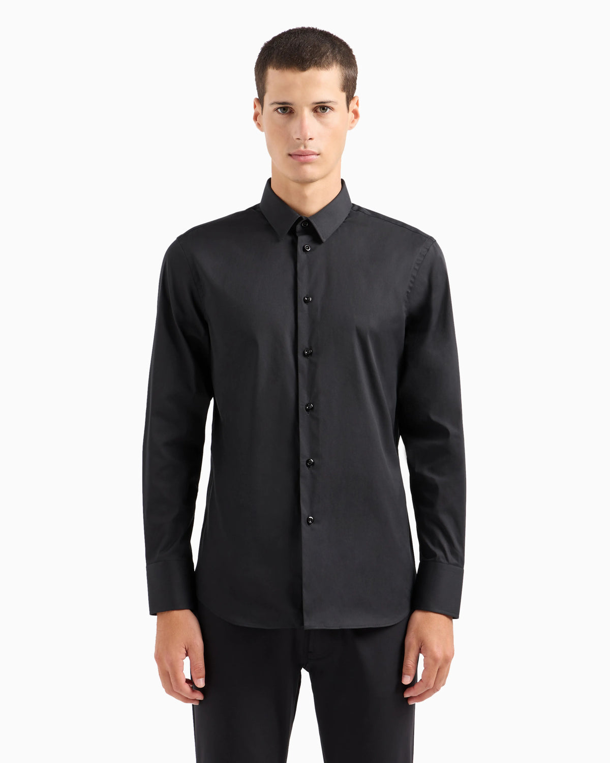 Stretch cotton poplin shirt